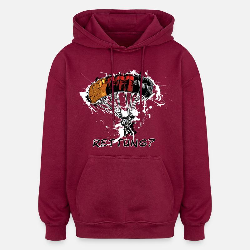 Fallschirmspringer - Oversized Unisex Hoodie - Burgunderrot