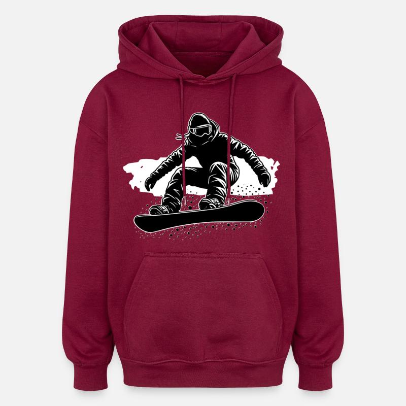 Snowboarden - Oversized Unisex Hoodie - Burgunderrot