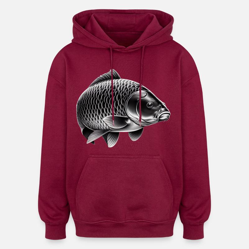 Spiegelkarpfen - Oversized Unisex Hoodie - Burgunderrot