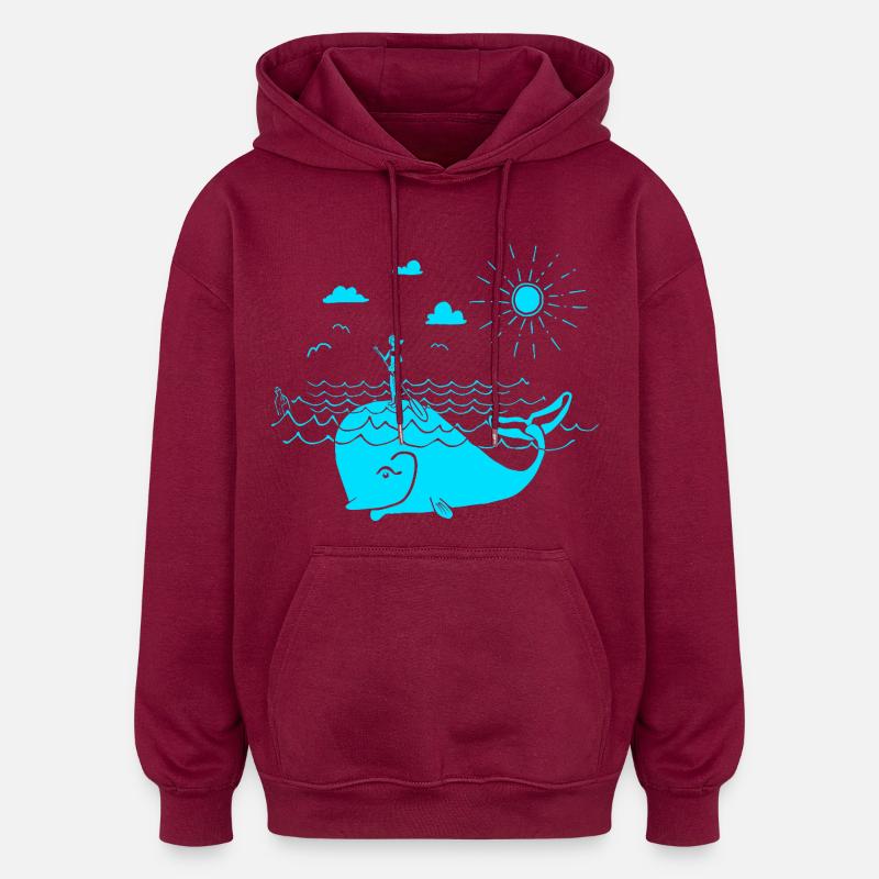 SOUPER - Sweat à capuche oversize unisexe - bordeaux