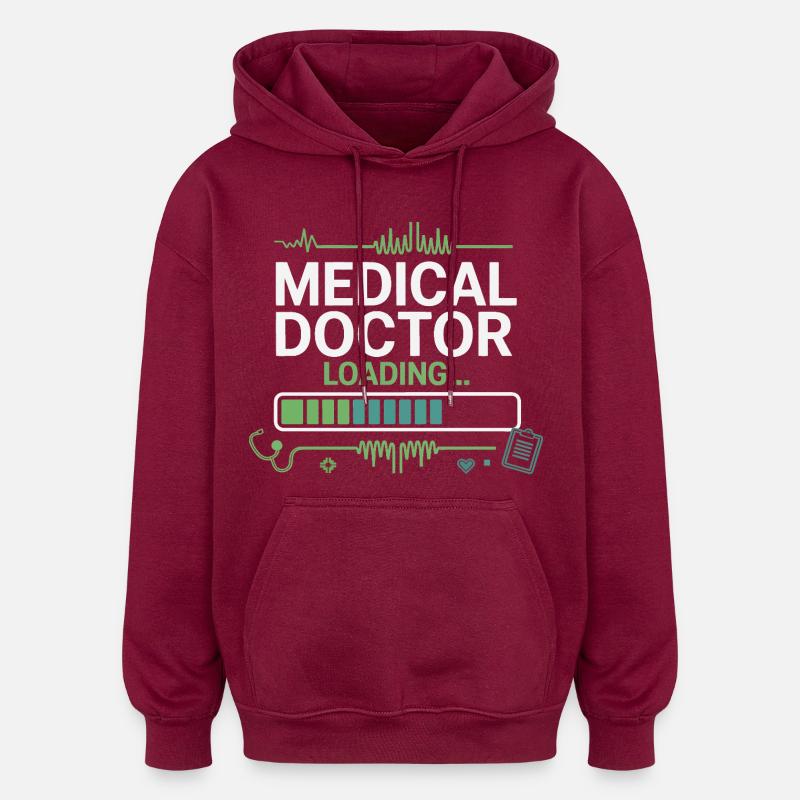 Medizinischer Doktor Loading - Oversized Unisex Hoodie - Burgunderrot