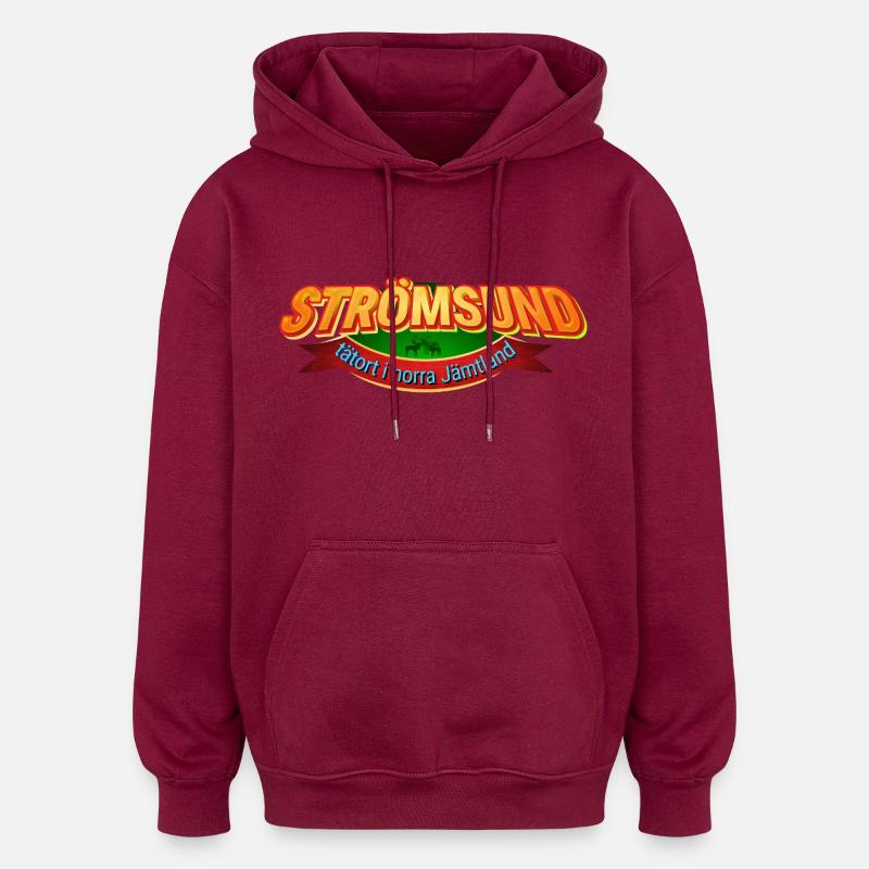 Strömsund - Sweat à capuche oversize unisexe - bordeaux