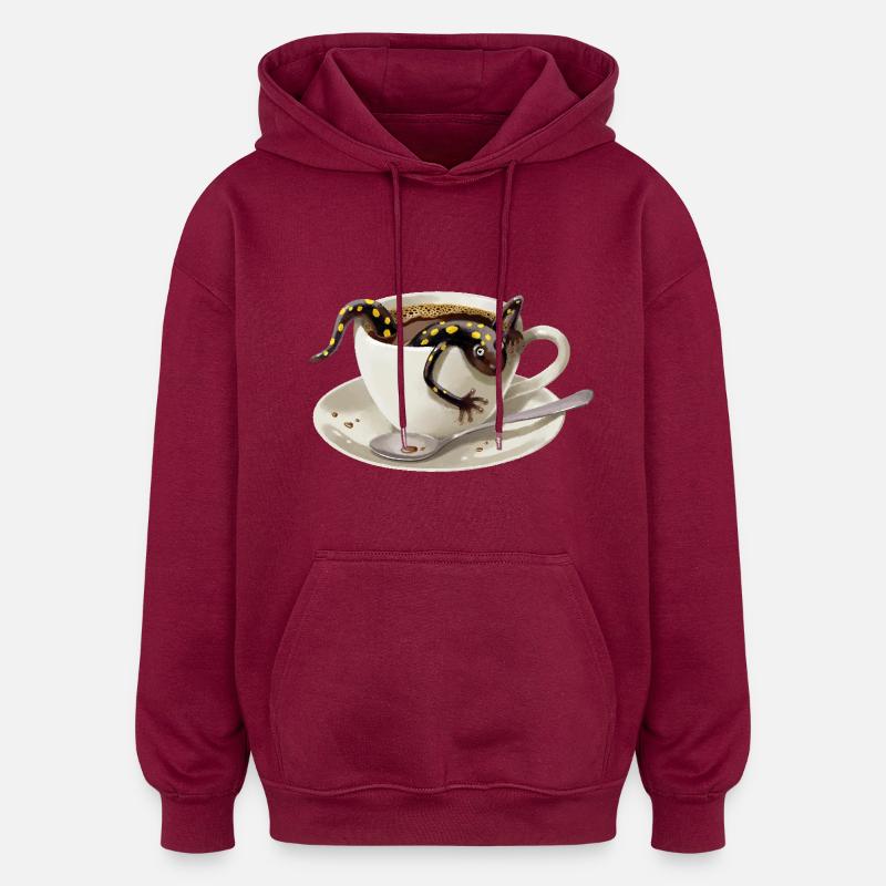 Kaffee–Salamander 3 - Oversized Unisex Hoodie - Burgunderrot