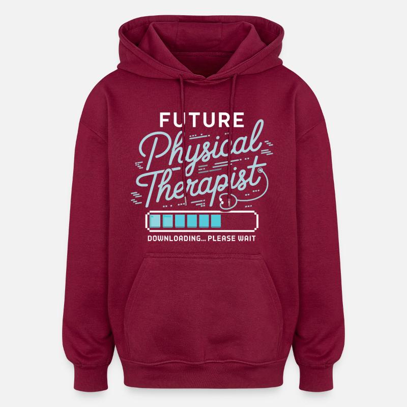 FuturePhysiothérapeute Design - Sweat à capuche oversize unisexe - bordeaux