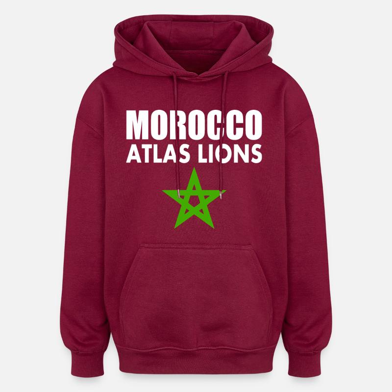 Maroc - Sweat à capuche oversize unisexe - bordeaux