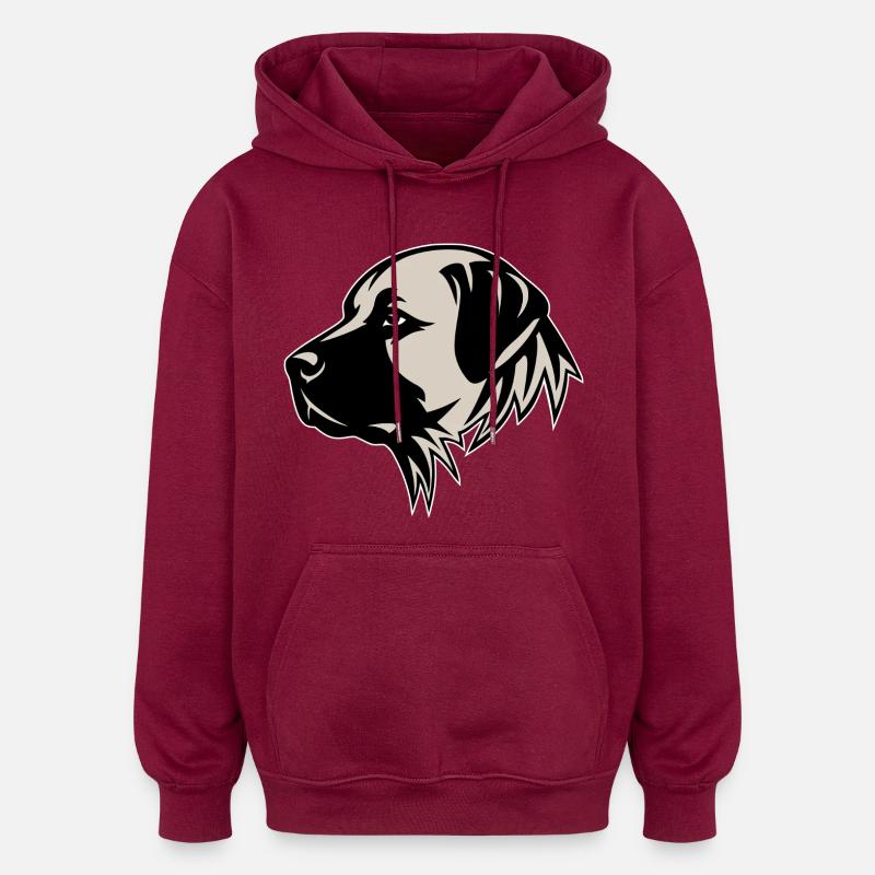 Chien de berger anatolien Kangal - Sweat à capuche oversize unisexe - bordeaux