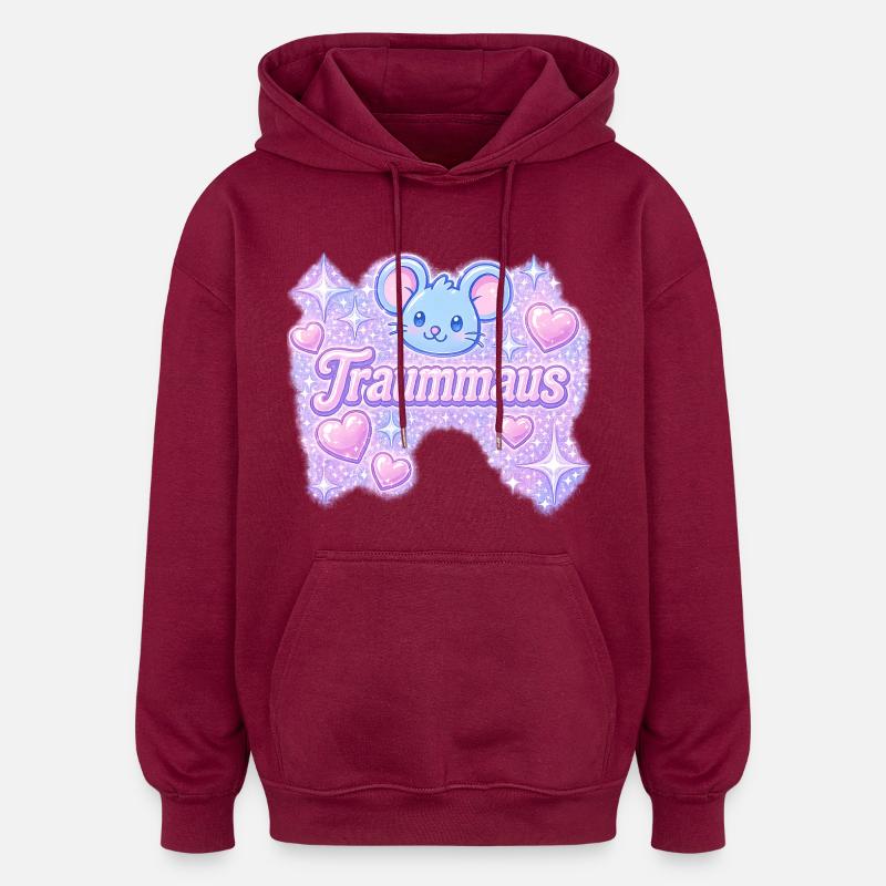 Dream mouse / design Y2K - Sweat à capuche oversize unisexe - bordeaux