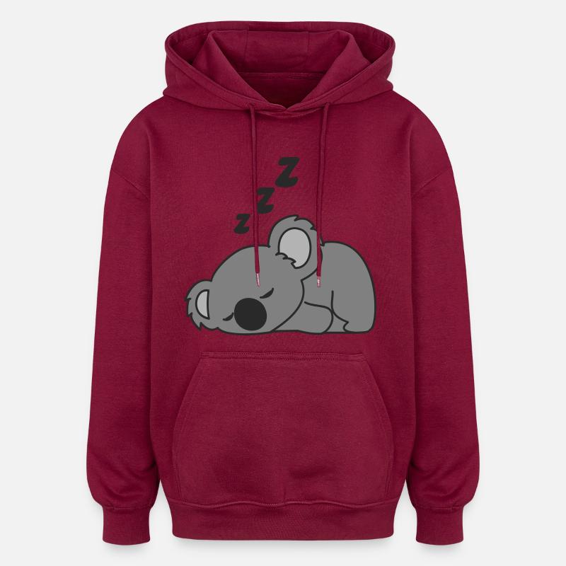 koala endormi - Sweat à capuche oversize unisexe - bordeaux