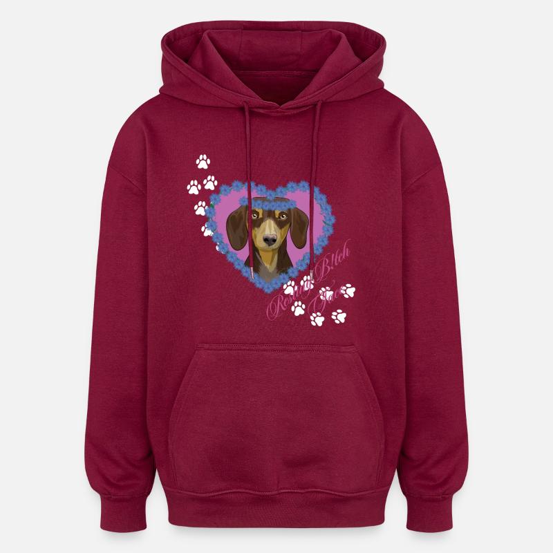 Resting B!tch Face Weenie - Oversized Unisex Hoodie - burgundy