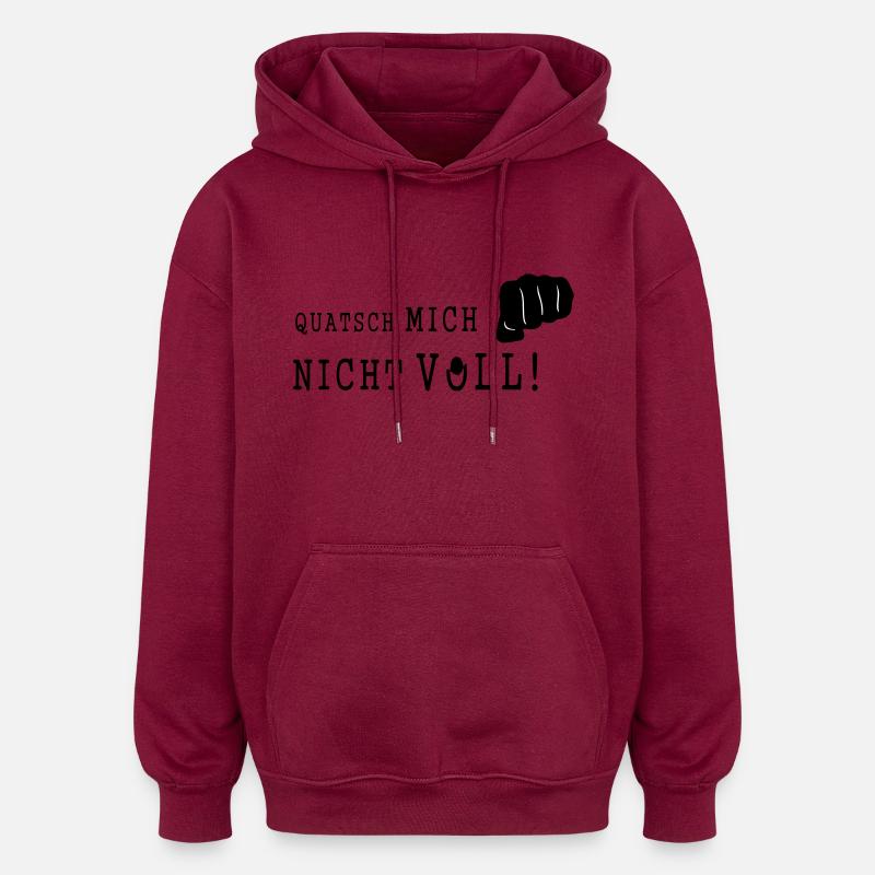 WRONG ME NOT FULL - Oversized Unisex Hoodie - burgundy