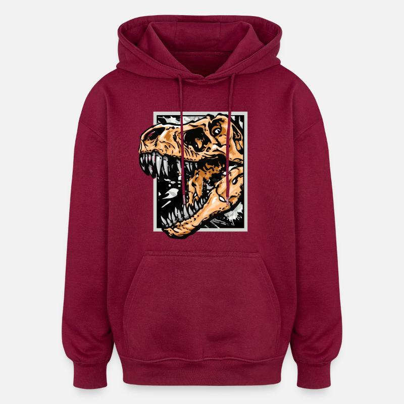 Dinosaurier / T-Rex / Trex / Geschenkidee - Oversized Unisex Hoodie - Burgunderrot