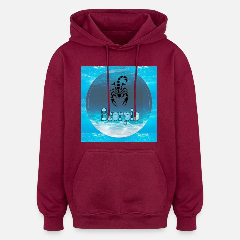 Scorpion - Sweat à capuche oversize unisexe - bordeaux