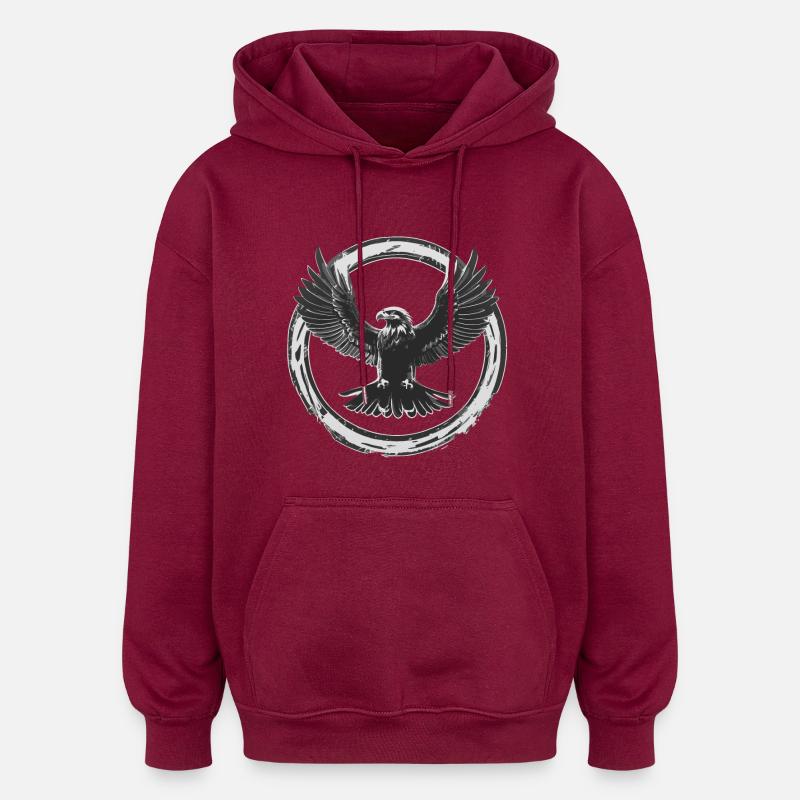 Strong eagle - Oversized Unisex Hoodie - burgundy