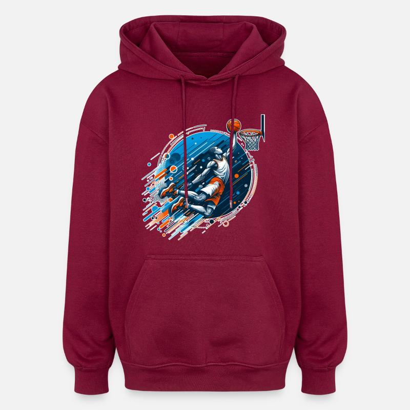 Basketball Dunking Geschenk - Oversized Unisex Hoodie - Burgunderrot