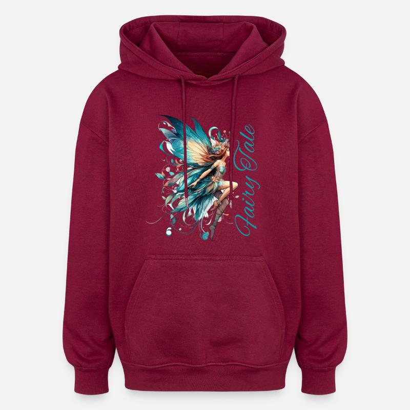 Fee Märchen Geschenk - Oversized Unisex Hoodie - Burgunderrot