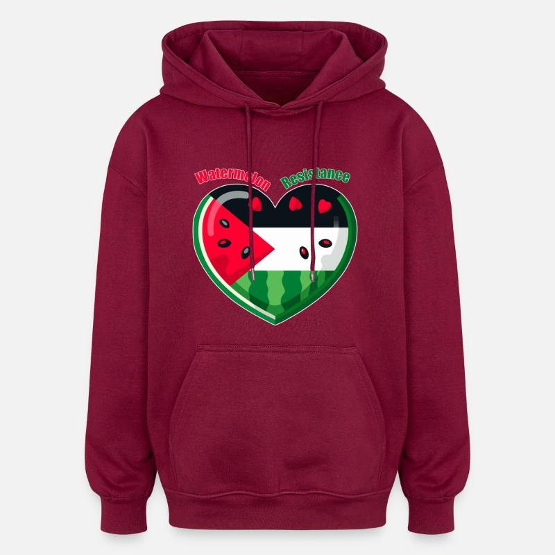 Resistenz der Wassermelone - Oversized Unisex Hoodie - Burgunderrot