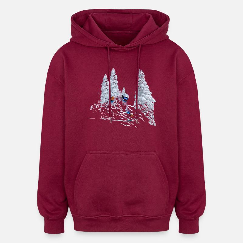 Ski - Sweat à capuche oversize unisexe - bordeaux