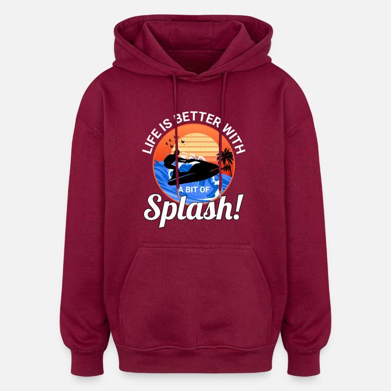 Splash Lover Ocean Sunset Jetski Style - Sweat à capuche oversize unisexe - bordeaux