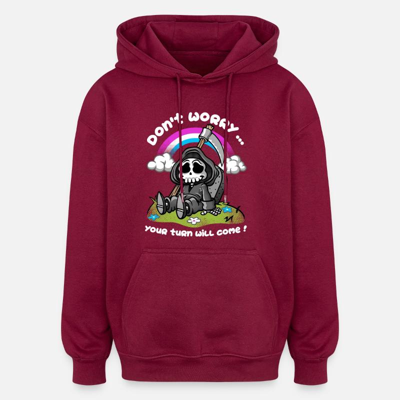 Le sarcasme de la mort - Sweat à capuche oversize unisexe - bordeaux