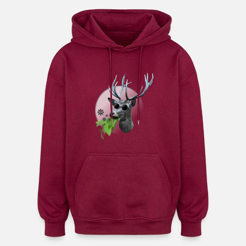 Brise-lames Hirsch - Sweat à capuche oversize unisexe - bordeaux