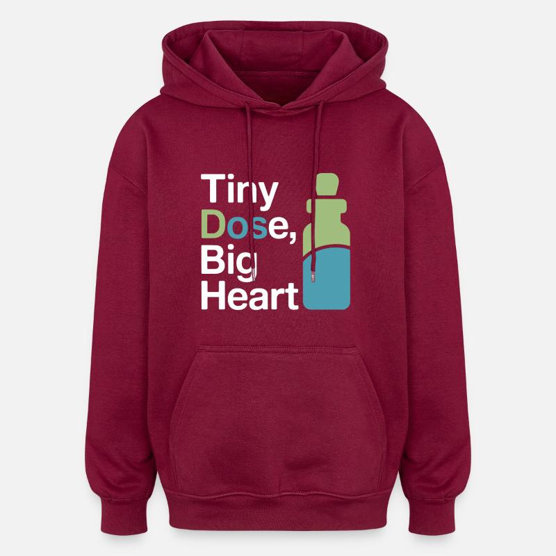 Certifierad klinisk mikrodos-utövarutrustning - Oversized luvtröja unisex - vinröd