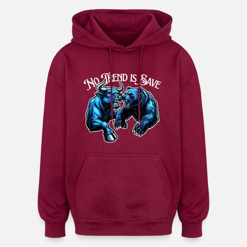 Taurus vs Bear Trending - Oversized Unisex Hoodie - burgundy