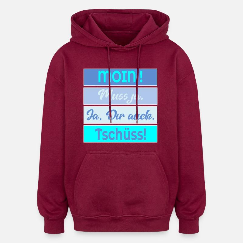 Chat Moin Bye - Sweat à capuche oversize unisexe - bordeaux