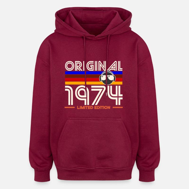 Original 1974 Édition limitée - Sweat à capuche oversize unisexe - bordeaux