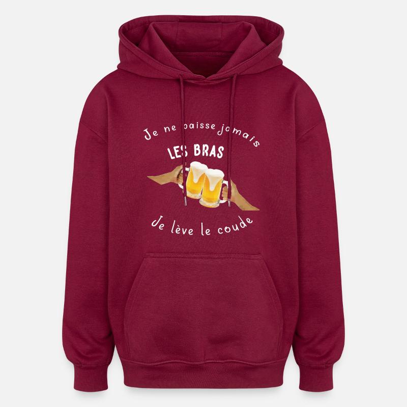 Toast bière entre amis - Sweat à capuche oversize unisexe - bordeaux