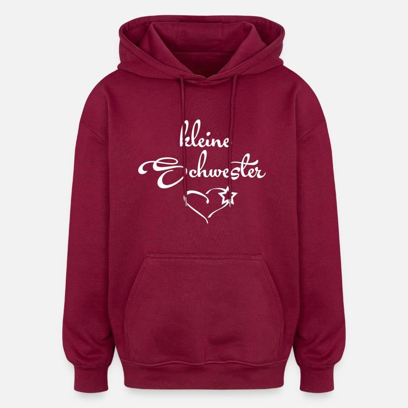 Kleine Schwester - Oversized Unisex Hoodie - burgundy