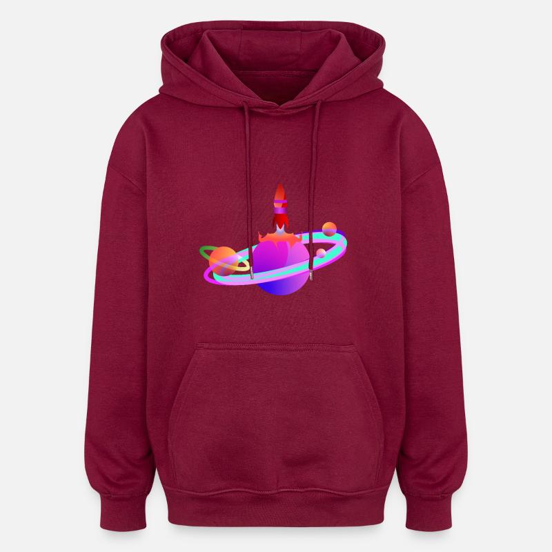 Raquette - Sweat à capuche oversize unisexe - bordeaux