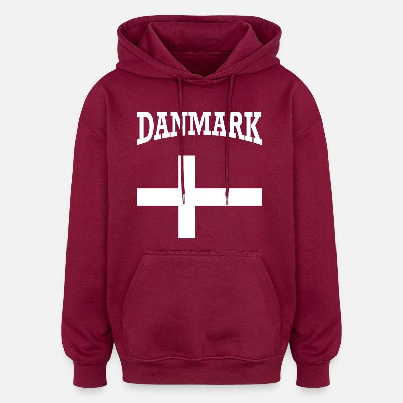 Danmark - Sweat à capuche oversize unisexe - bordeaux