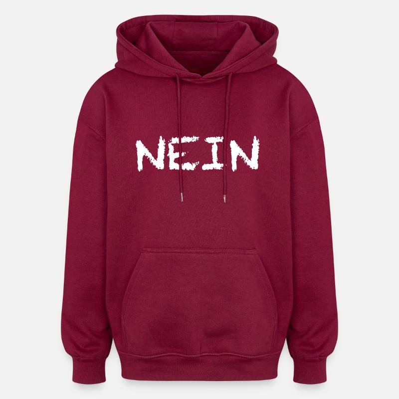 Non, blanc - Sweat à capuche oversize unisexe - bordeaux