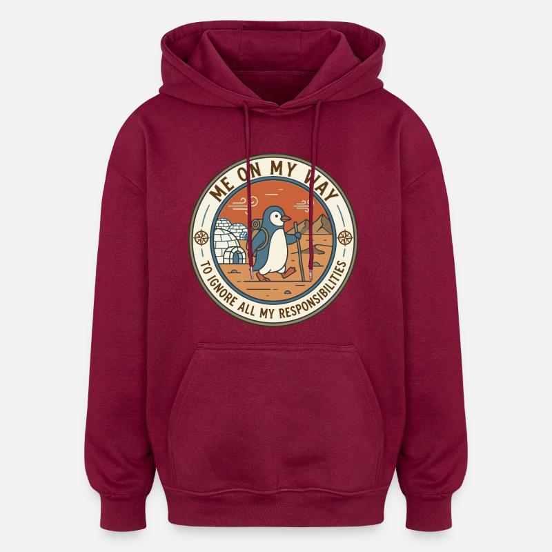 En chemin : Ignorer les devoirs - Sweat à capuche oversize unisexe - bordeaux