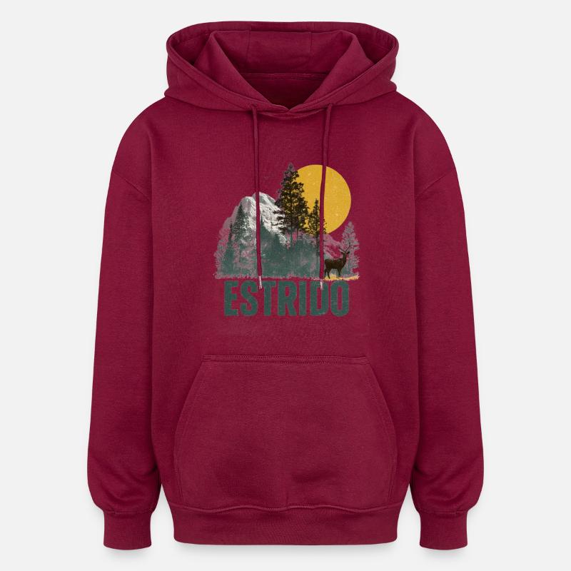 Estrido Basic Family - Oversized Unisex Hoodie - burgundy