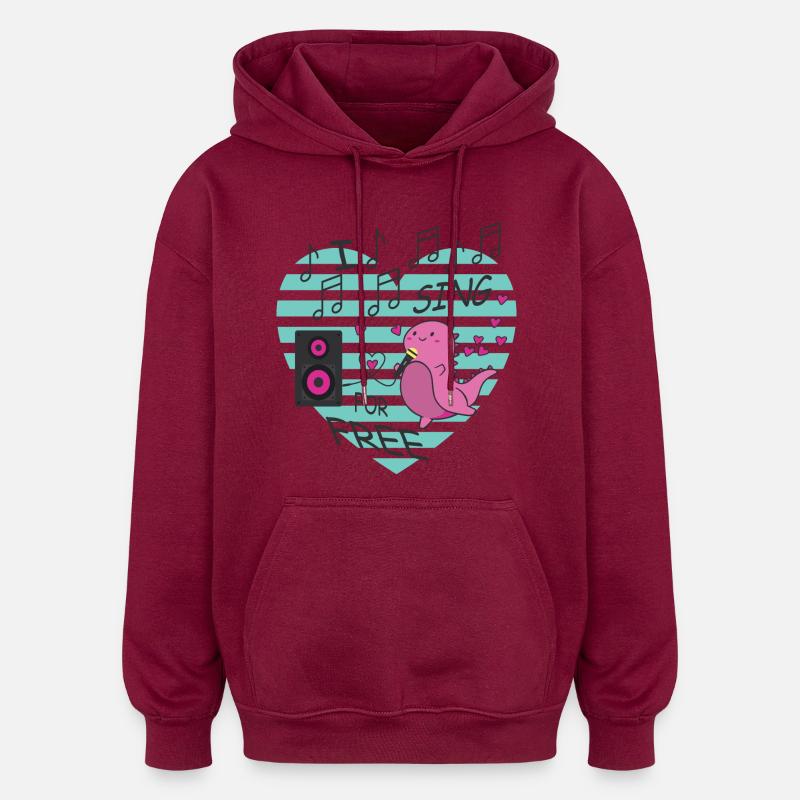 Je chante gratuitement - Sweat à capuche oversize unisexe - bordeaux