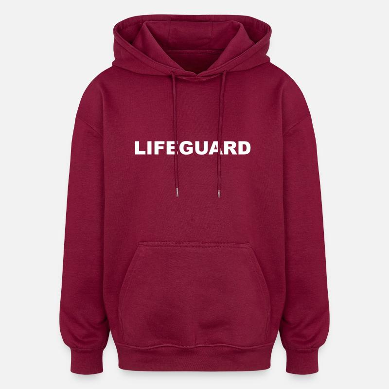 Lifeguard - Oversized Unisex Hoodie - burgundy