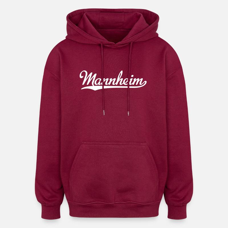 Mannheim - Sweat à capuche oversize unisexe - bordeaux