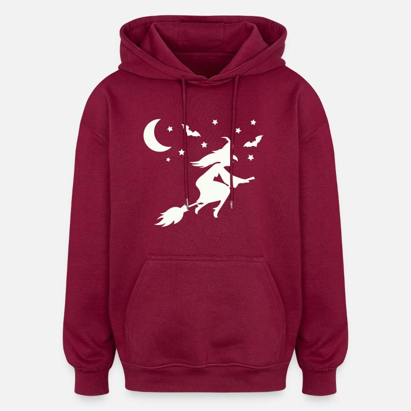 Sorcière - Sweat à capuche oversize unisexe - bordeaux