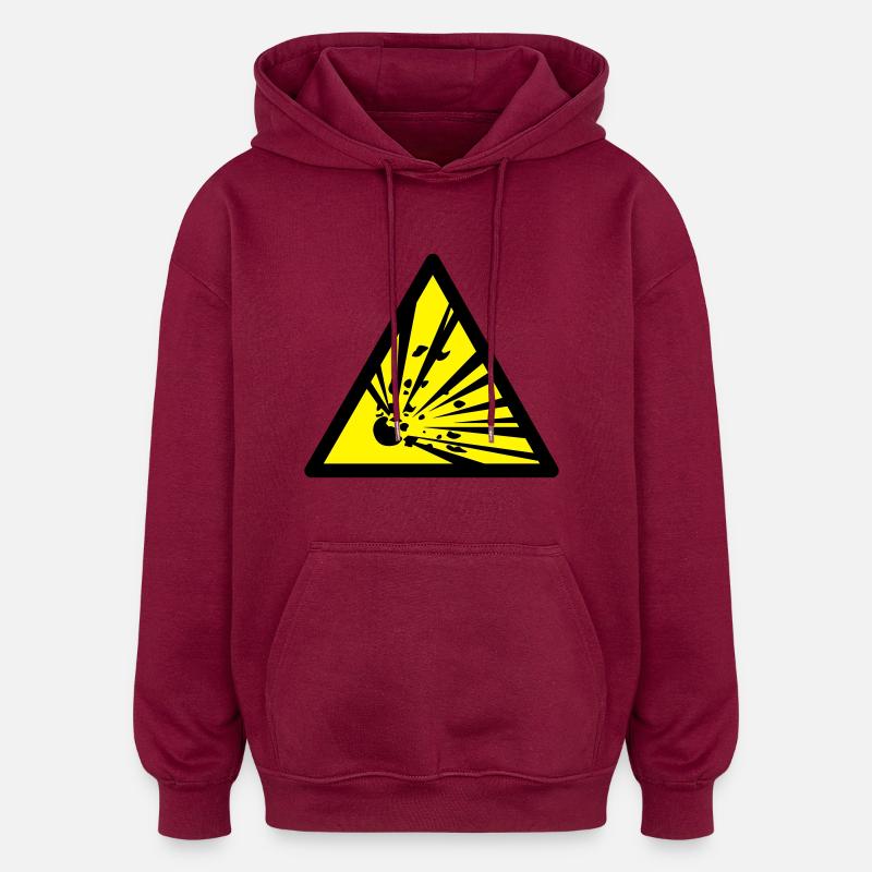 explosion - Oversized Unisex Hoodie - Burgunderrot