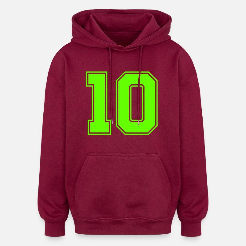 10 - Sweat à capuche oversize unisexe - bordeaux