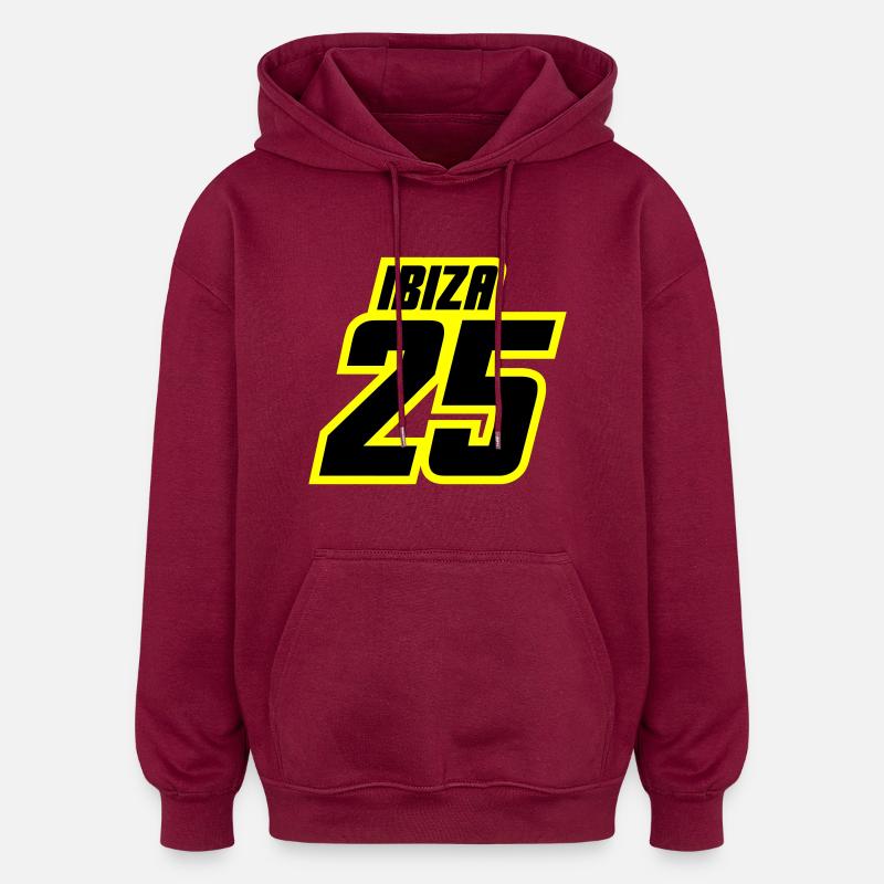 Maillot Ibiza 2025 - Sweat à capuche oversize unisexe - bordeaux