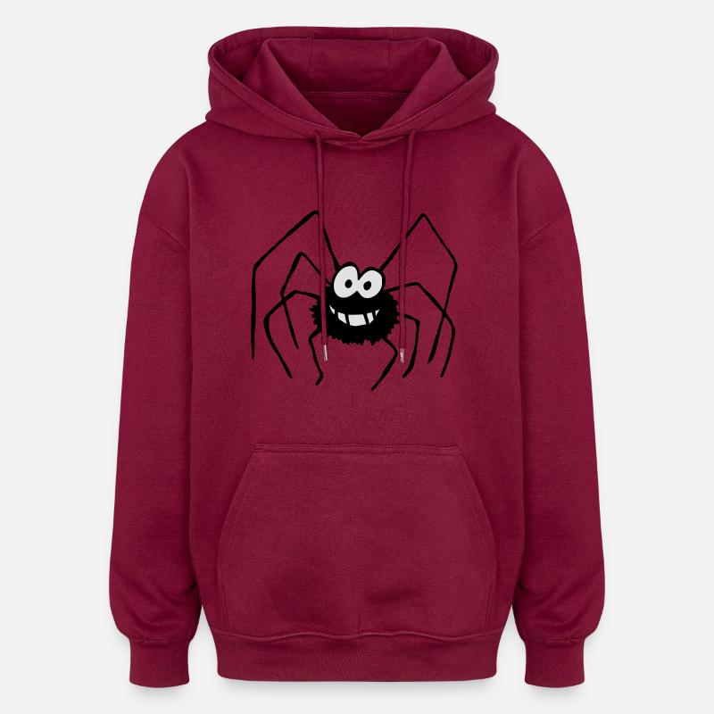 Spinne - Oversized Unisex Hoodie - Burgunderrot