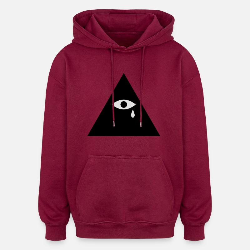 Pyramide - Sweat à capuche oversize unisexe - bordeaux