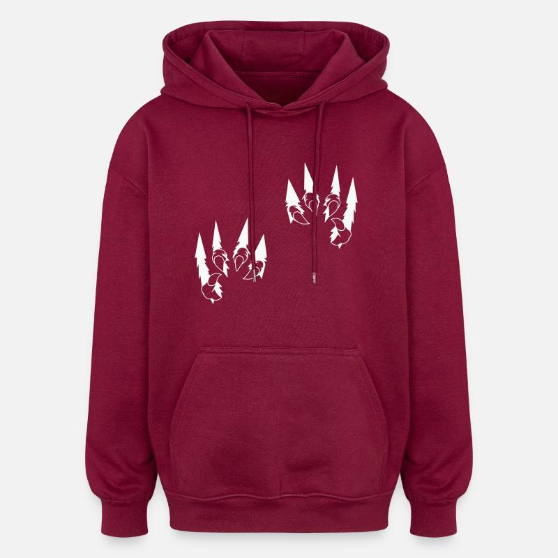 Griffes d’animaux - Sweat à capuche oversize unisexe - bordeaux