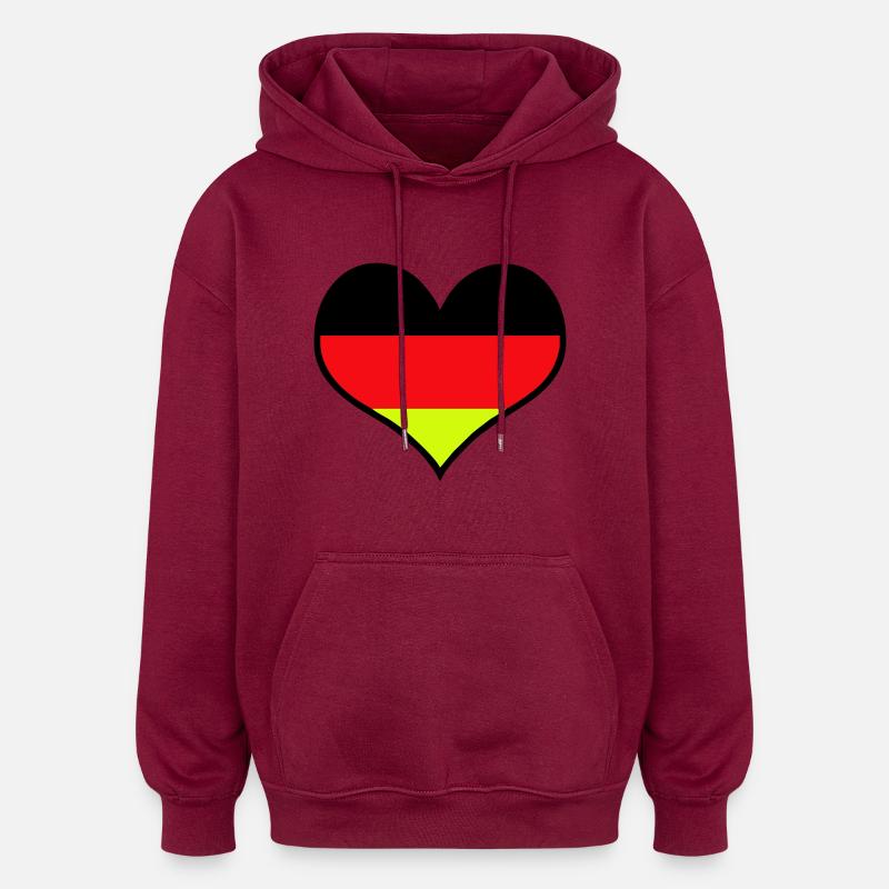 Deutschland - Oversized Unisex Hoodie - Burgunderrot