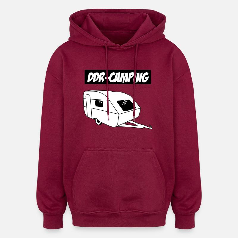 Camping QEK Aero DDR - Sweat à capuche oversize unisexe - bordeaux