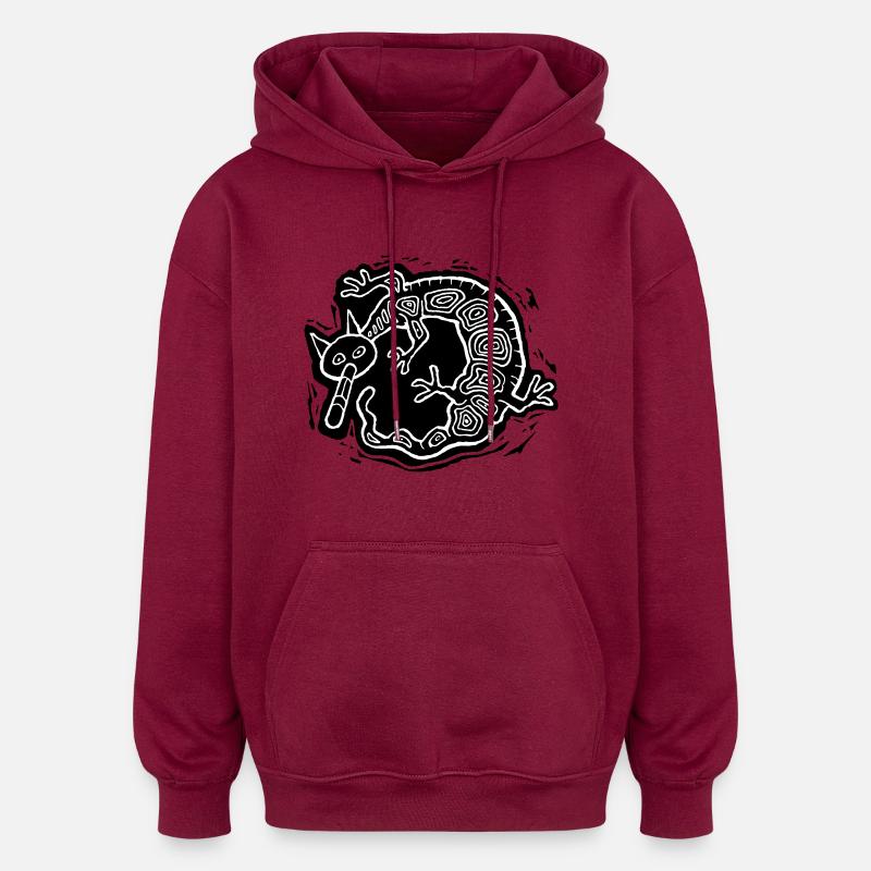 Chimerion blanc - Sweat à capuche oversize unisexe - bordeaux