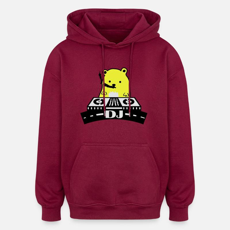 hamster_dj - Sweat à capuche oversize unisexe - bordeaux