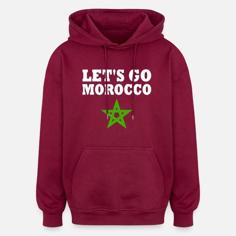 Maroc - Sweat à capuche oversize unisexe - bordeaux